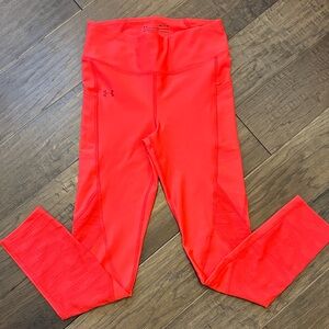 Under Armour Orange Performance Leggings High-Waisted Small